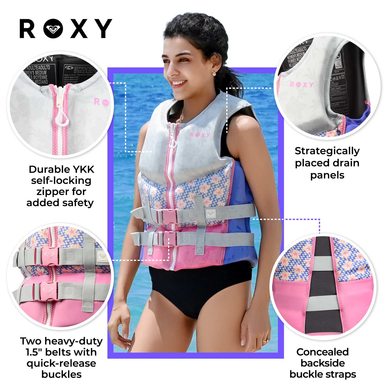 ROXY Women's Life Vest - USCG & Transport Canada Approved - S 4