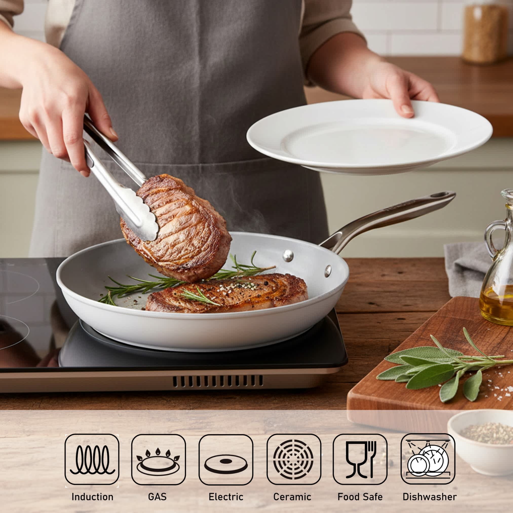 TECHEF CeraTerra Ceramic Nonstick Frying Pan Set - 3 Piece 3