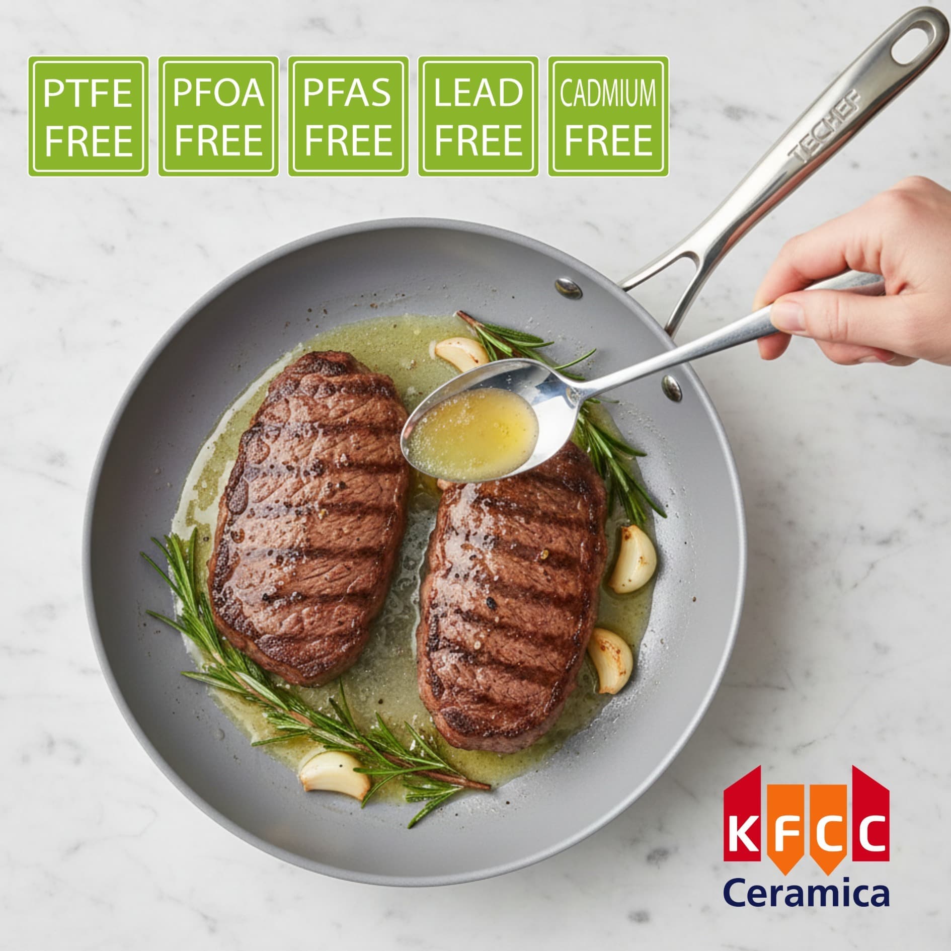 TECHEF CeraTerra Ceramic Nonstick Frying Pan Set - 3 Piece 4