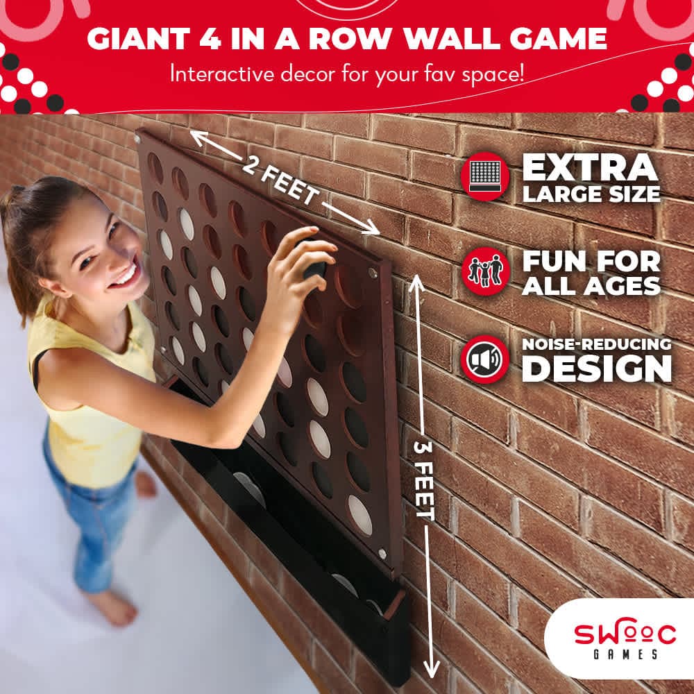 Swooc Games Wall Mounted Giant 4 In A Row Game 2